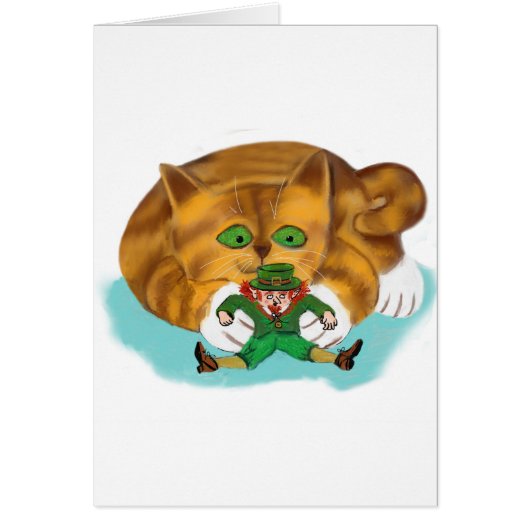 Leprechaun Trapped by a Kitten's Paws Cards (Front)
