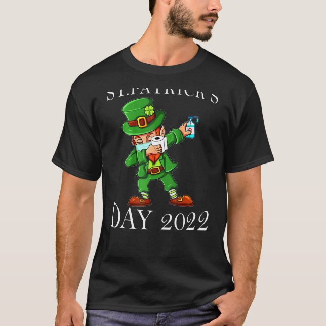 Leprechaun Wearing Mask Funny Saint Patrick S Day  T-Shirt (Front)