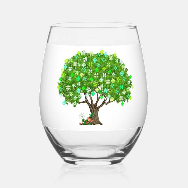 Leprechaun Wine Glass (Front)
