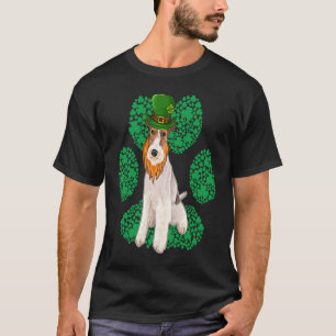 Leprechaun Wire Fox Terrier St Patricks Day Shamro T-Shirt