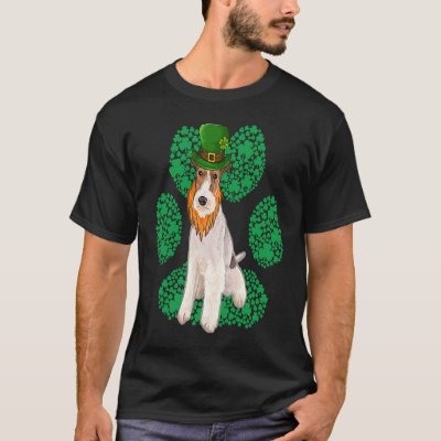 Leprechaun Wire Fox Terrier St Patricks Day Shamro T-Shirt