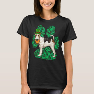 Leprechaun Wire Fox Terrier St Patricks Day Shamro T-Shirt
