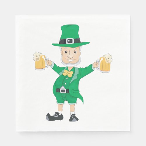 Leprechaun With Beer Napkins