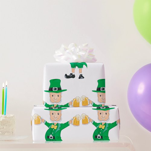 Leprechaun With Beer Wrapping Paper