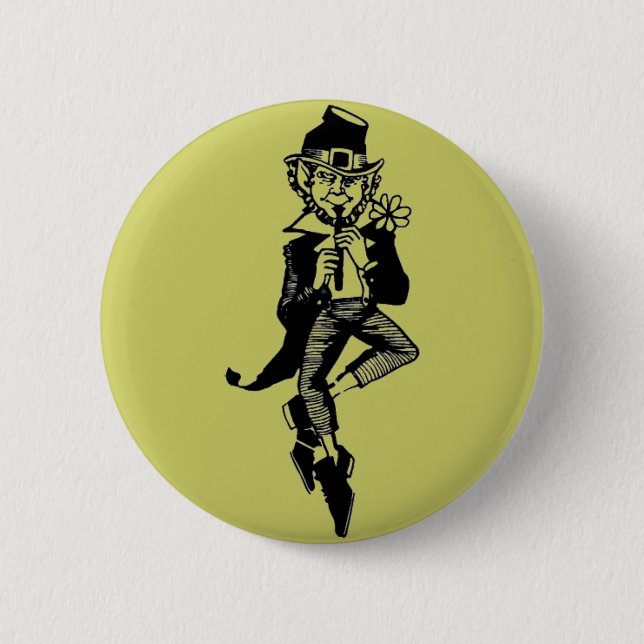 Leprechaun with Flute Button (Front)