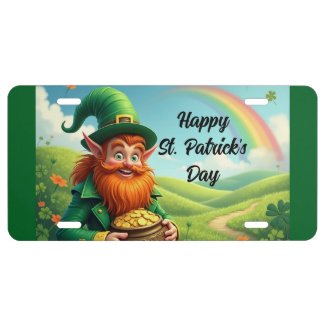Leprechaun With Gold License Plate