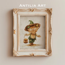 Leprechaun with Pot of Gold Painting St Patrick's