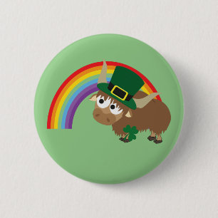 Leprechaun Yak Pinback Button