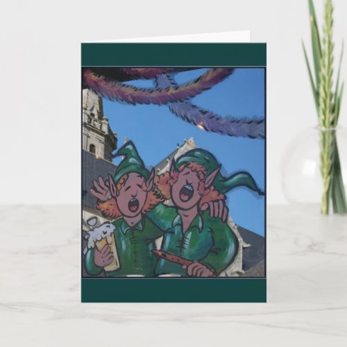 Leprechauns Decorated Window St Patrick Greeting 1 Card