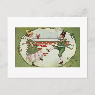 Leprechauns in love postcard