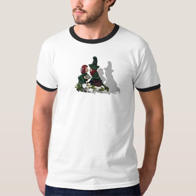 Leprechauns In Love Ringer T-Shirt (Front)