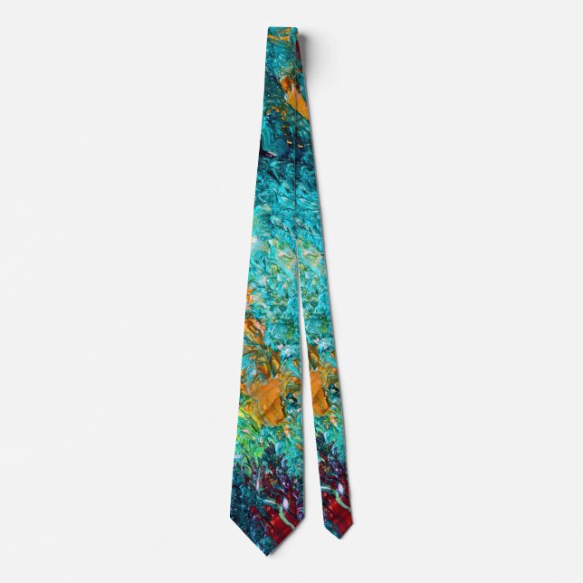 "Leprechaun's Koi Pool” Painting Neck Tie (Front)