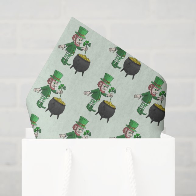 Leprechaun's Shamrock Tissue Paper (Gift Bag)