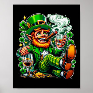 Leprechaun's St. Paddy's Day Bourbon And Cigars  Poster