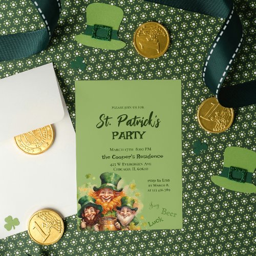 Leprechauns  St Patricks Day Party Invitation 