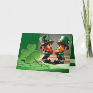 Leprechauns St Patrick's Day text HGCO1 Card
