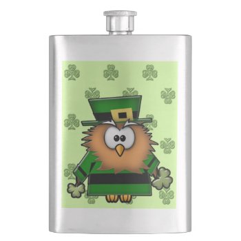 Leprechowl Hip Flask by just_owls at Zazzle