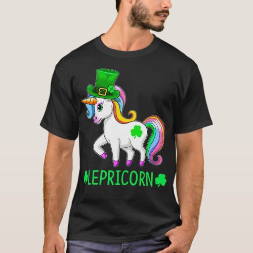 Lepricorn Kids Unicorn St Patricks Day Shamrock T_Shirt