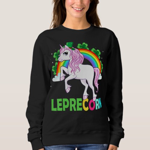 Lepricorn Leprechaun Unicorn Kids Girls Women Sweatshirt