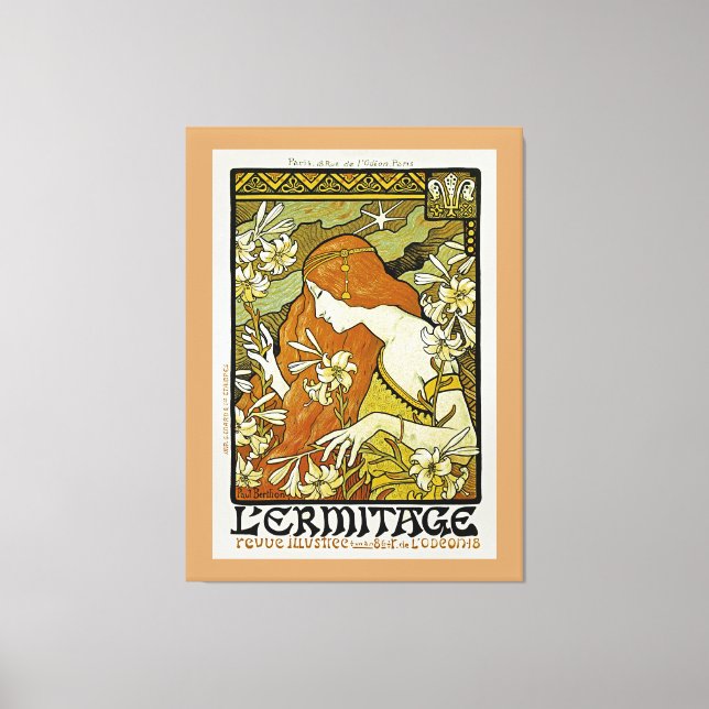 L'Ermitage Art Nouveau Floral Canvas Print (Front)