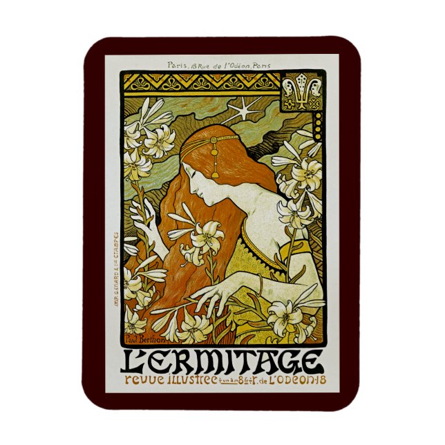 L'Ermitage Art Nouveau Floral Magnet (Vertical)