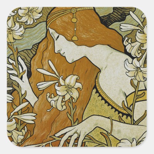 LErmitage Art Nouveau Square Sticker