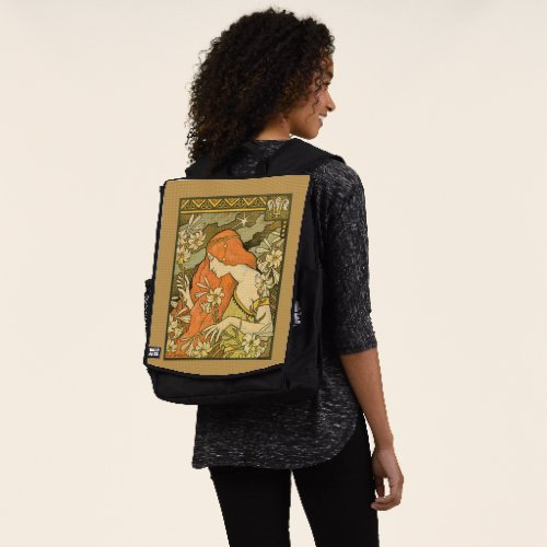 LErmitage French Nouveau Woman in Field of Flower Backpack