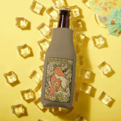 LErmitage French Nouveau Woman in Field of Flower Bottle Cooler