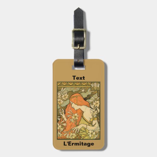 LErmitage French Nouveau Woman in Field of Flower Luggage Tag
