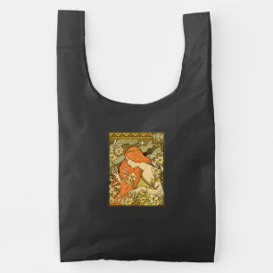L'Ermitage French Nouveau Woman in Field of Flower Reusable Bag