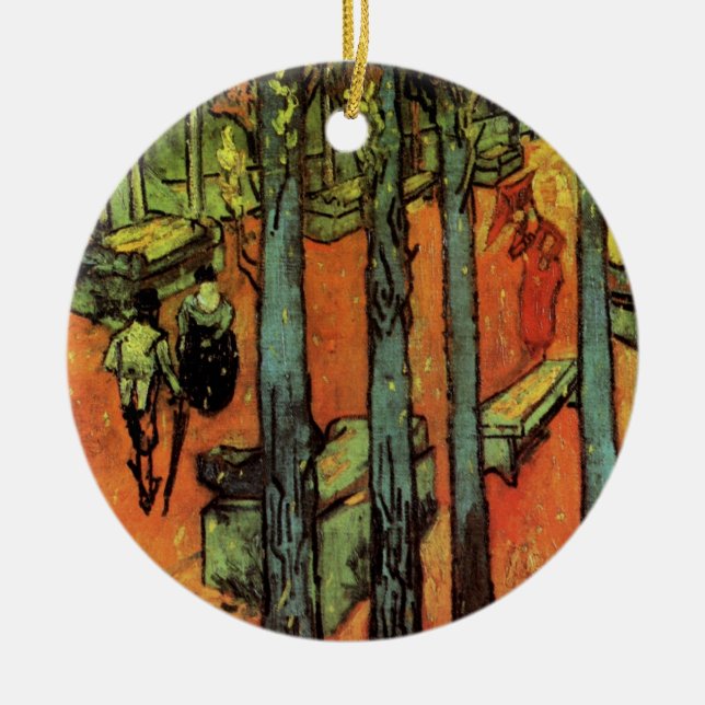 Les Alyscamps, Autumn Leaves by Vincent van Gogh Ceramic Ornament (Front)