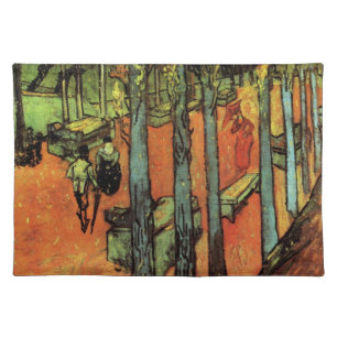 Les Alyscamps, Autumn Leaves by Vincent van Gogh Cloth Placemat