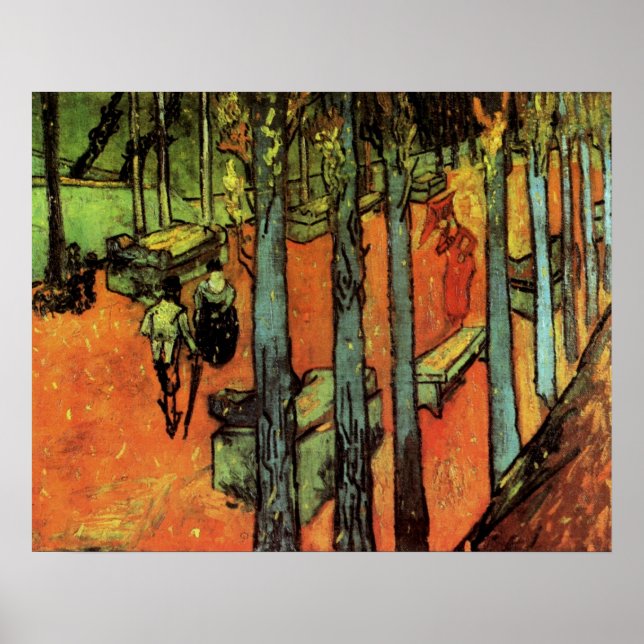 Les Alyscamps, Autumn Leaves by Vincent van Gogh Poster (Front)
