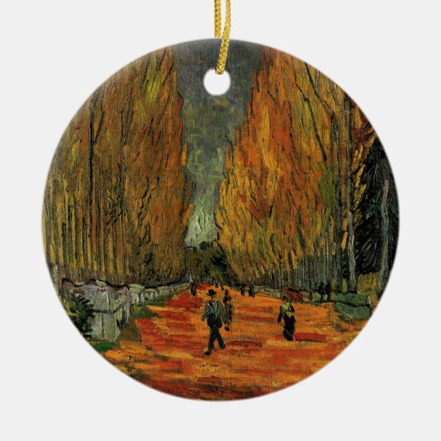Les Alyscamps (Cemetery) by Vincent van Gogh Ceramic Ornament (Front)