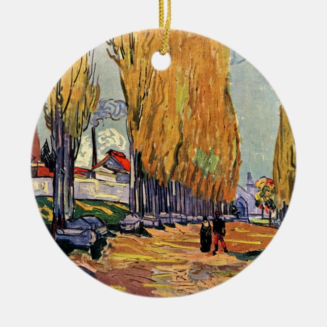 Les Alyscamps (Cemetery) by Vincent van Gogh Ceramic Ornament (Front)