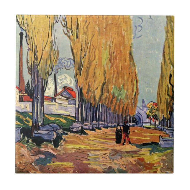 Les Alyscamps (Cemetery) by Vincent van Gogh Ceramic Tile (Front)