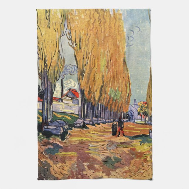 Les Alyscamps (Cemetery) by Vincent van Gogh Kitchen Towel (Vertical)