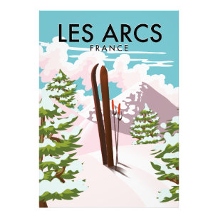 Les Arcs France travel ski Photo Print