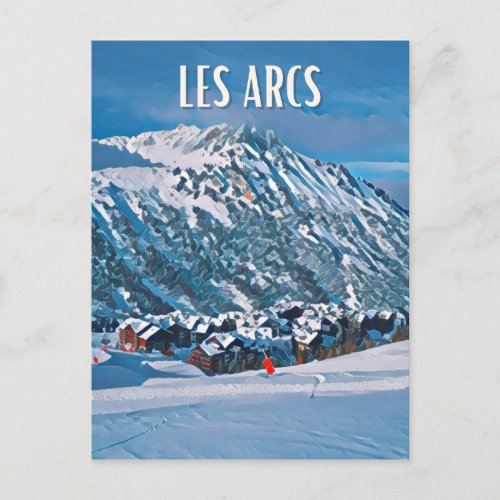 Les Arcs Ski resort Postcard
