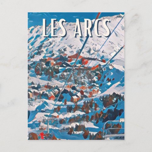 Les Arcs Ski resort Postcard