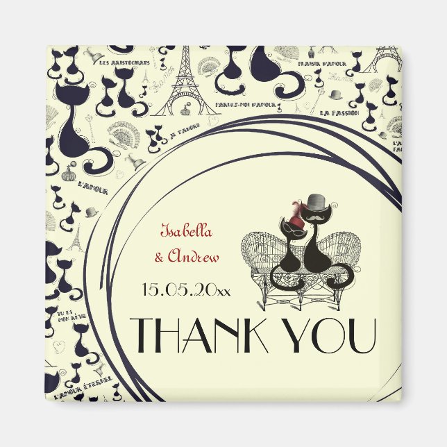 Les Aristochats Noirs - french passion Magnet (Front)