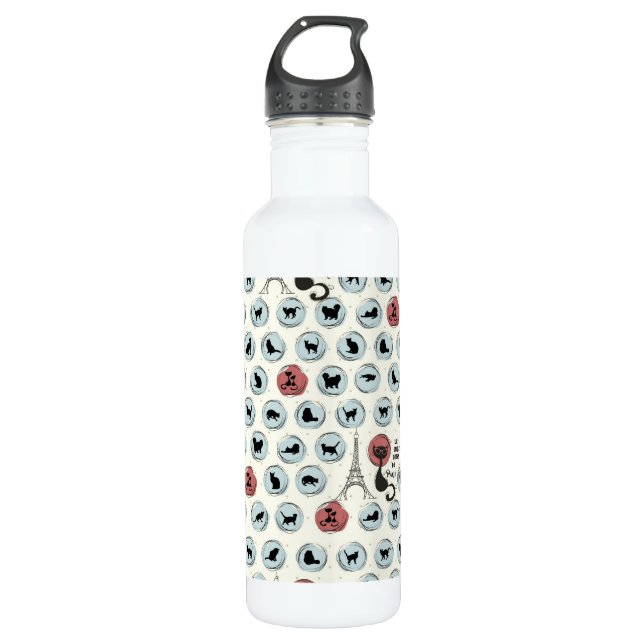 Les Chats Noirs de Paris Water Bottle (Front)