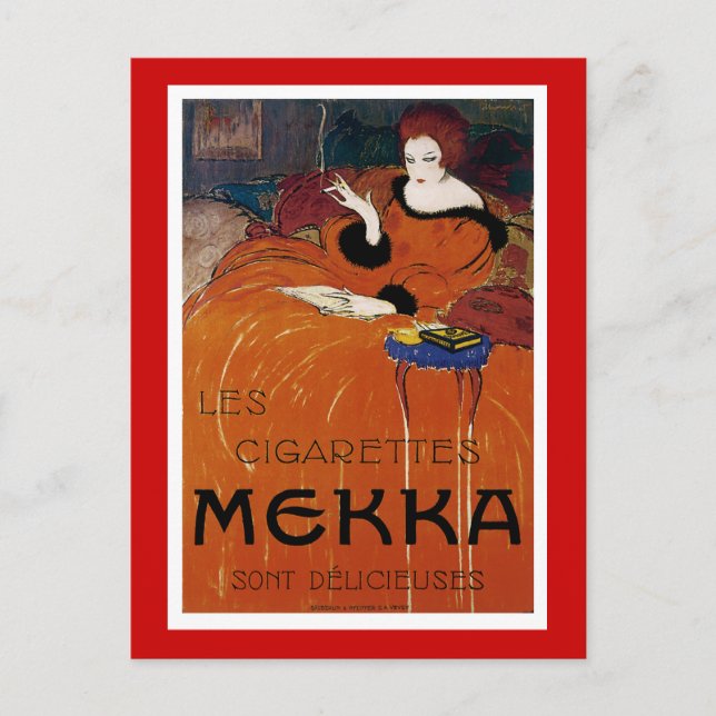 Les Cigarettes Mekka Postcard (Front)