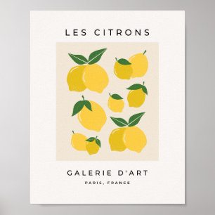 Les Citrons 01 Retro Lemon Abstract Lemons Poster