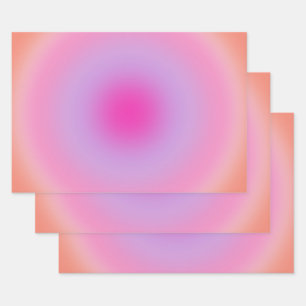 Les Couleurs 01 Orange And Pink Gradient Aura Wrapping Paper Sheets