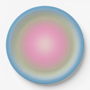 Les Couleurs 02 Blue Vintage Gradient Aura Paper Plates
