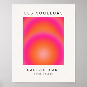 Les Couleurs 03 Hot Pink And Orange Gradient Aura Poster