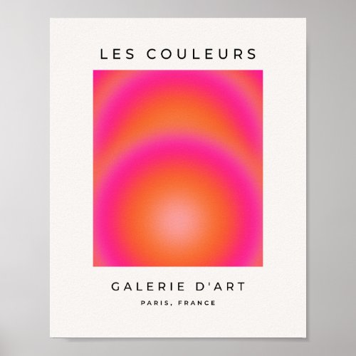 Les Couleurs 03 Hot Pink And Orange Gradient Aura Poster