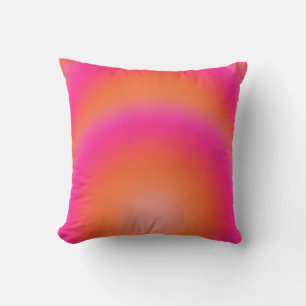 Les Couleurs 03 Hot Pink And Orange Gradient Aura Throw Pillow
