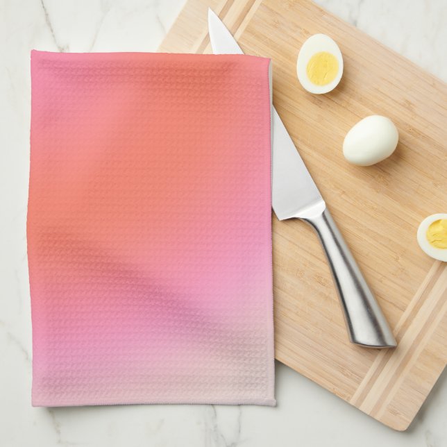 Les Couleurs 04 Neutral Pink And Orange Gradient Kitchen Towel (Quarter Fold)